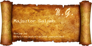 Majsztor Galamb névjegykártya
